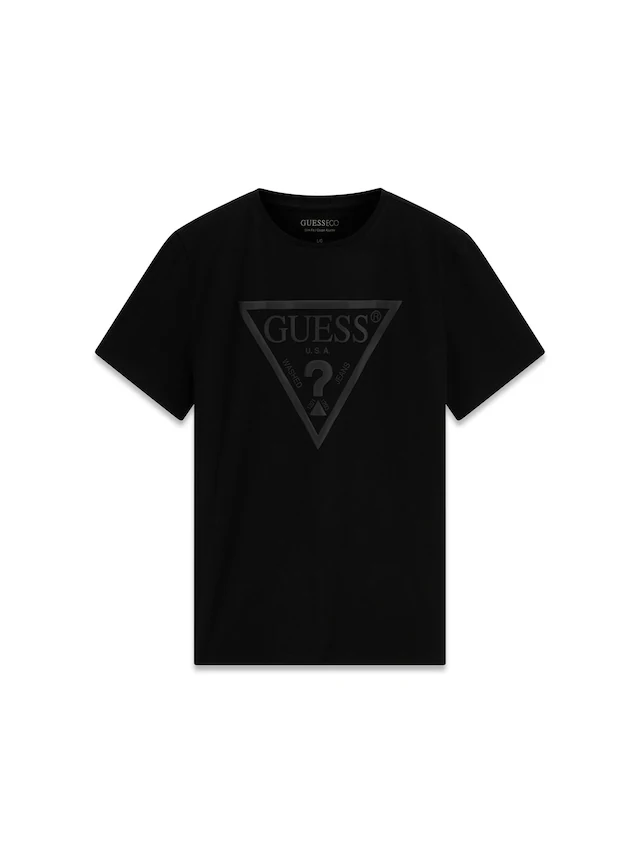 Guess T-Shirt »CN SS CORE TRIANGLE LOGO TEE« Rundhalsausschnitt, Slim Fit, reine Baumwolle
