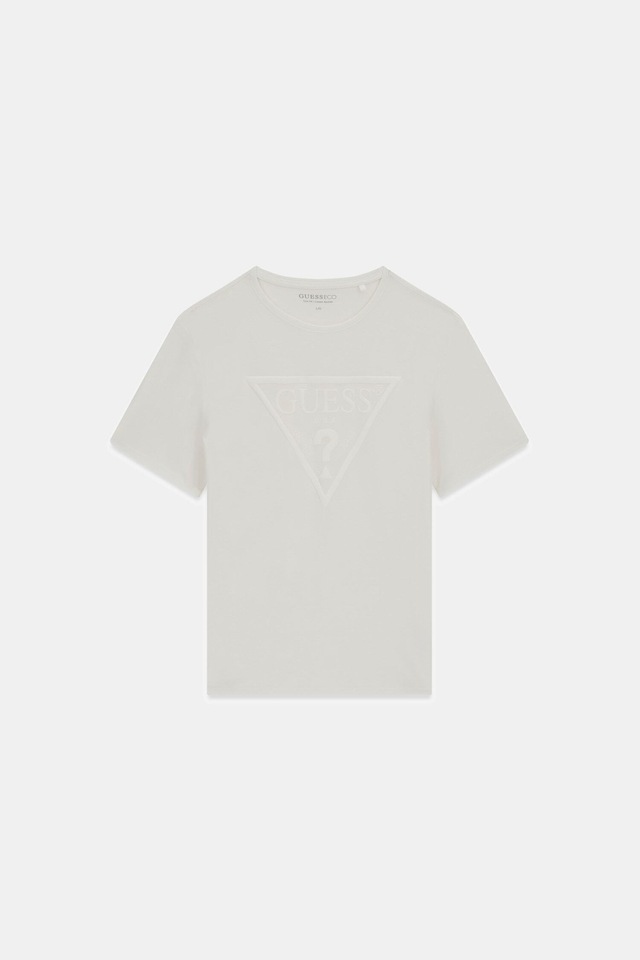 Guess T-Shirt »CN SS CORE TRIANGLE LOGO TEE« Rundhalsausschnitt, Slim Fit, reine Baumwolle