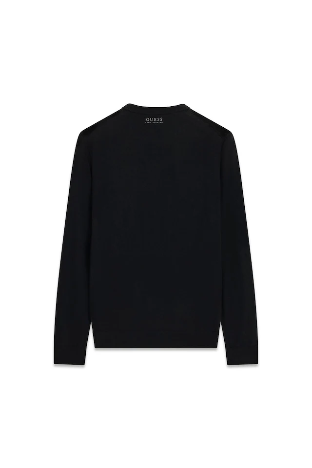 Guess Strickpullover reine Wolle, Regular Fit, Rundhalsausschnitt