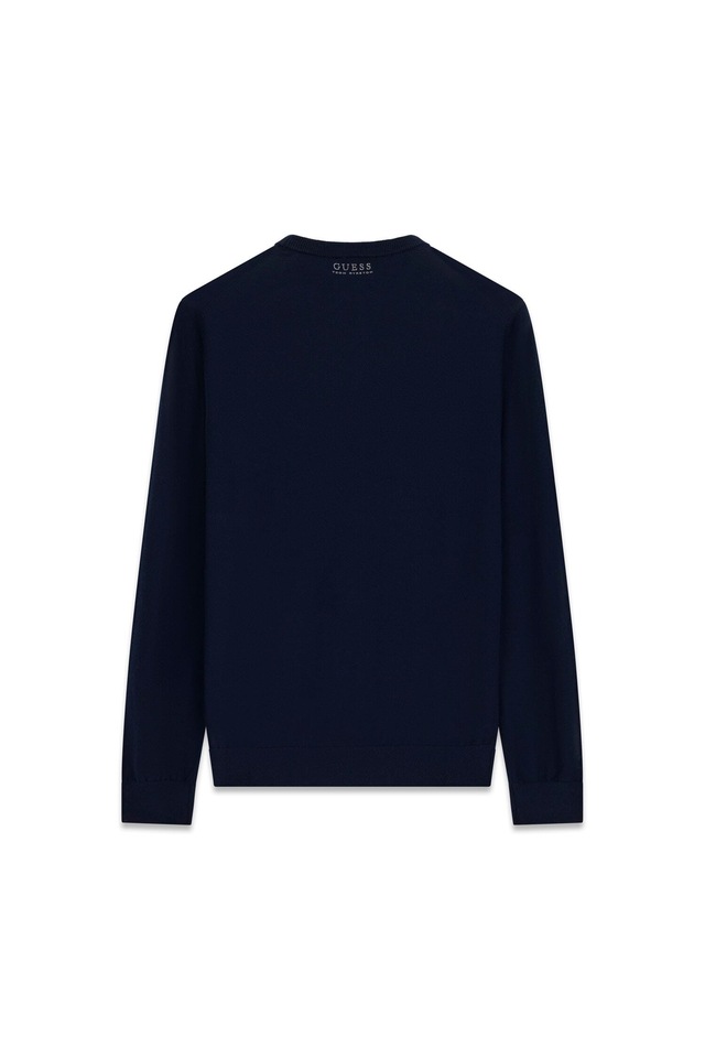 Guess Strickpullover reine Wolle, Regular Fit, Rundhalsausschnitt