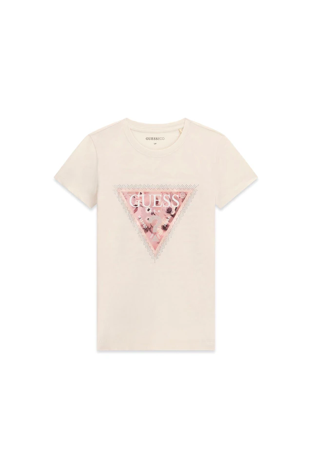 Guess T-Shirt »SS CN COSMOS CANVAS TRIANGLE T« mit Dreieckslogo, Slim Fit