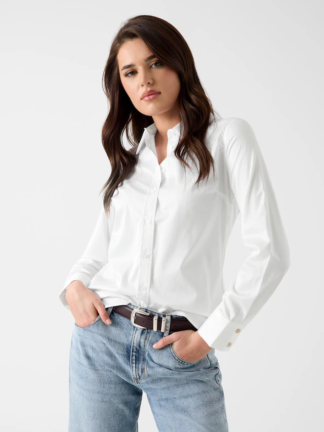 Guess Hemdbluse »NEW CATE SHIRT« mit Logostickerei, Slim Fit