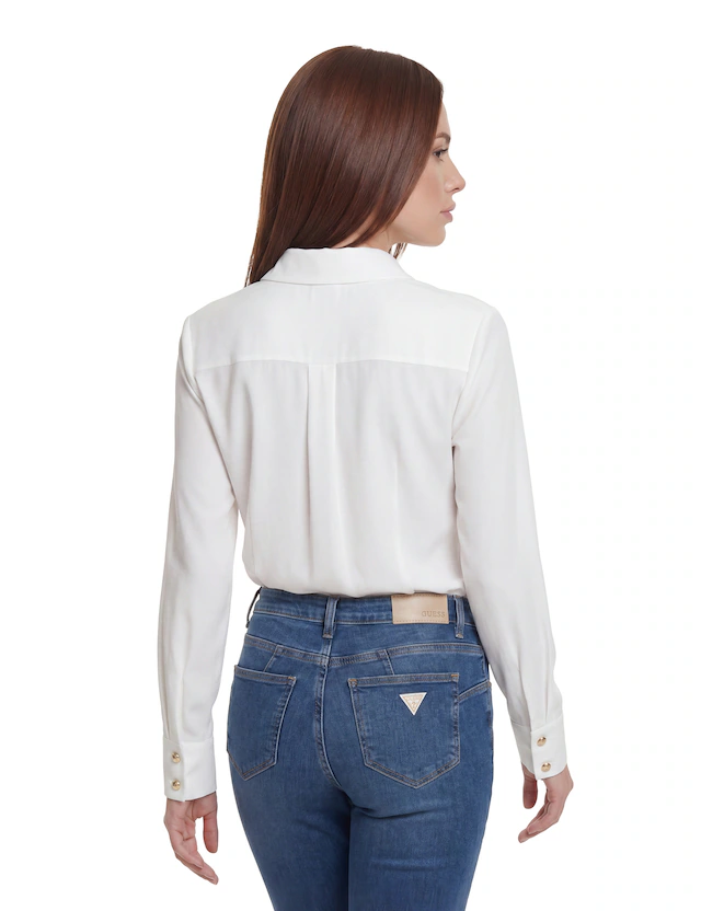 Guess Hemdbluse »NEW CATE SHIRT« mit Logostickerei, Slim Fit