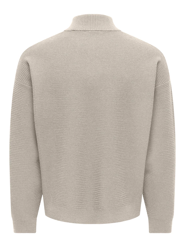 ONLY & SONS Troyer »ONSCARTER REG JAQUARD 1/2 ZIP OTL« Viskosemischung, regular fit
