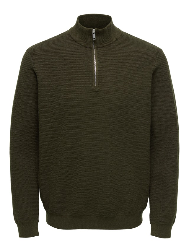 ONLY & SONS Troyer »ONSCARTER REG JAQUARD 1/2 ZIP OTL« Viskosemischung, regular fit