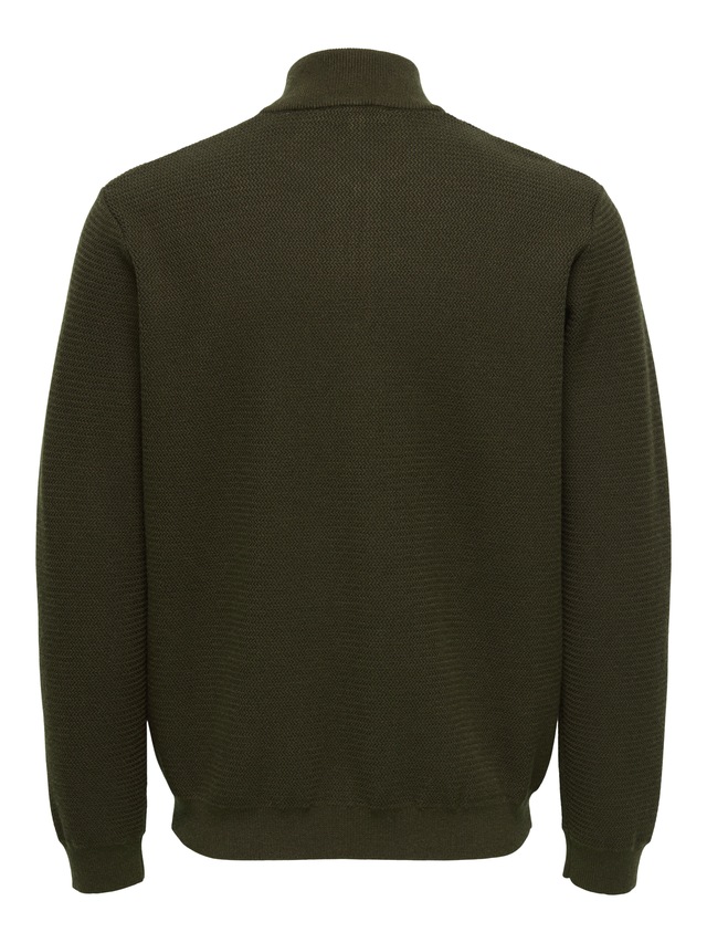 ONLY & SONS Troyer »ONSCARTER REG JAQUARD 1/2 ZIP OTL« Viskosemischung, regular fit