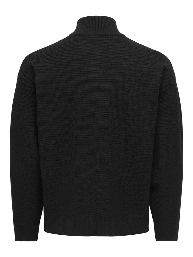 ONLY & SONS Troyer »ONSCARTER REG JAQUARD 1/2 ZIP OTL« Viskosemischung, regular fit