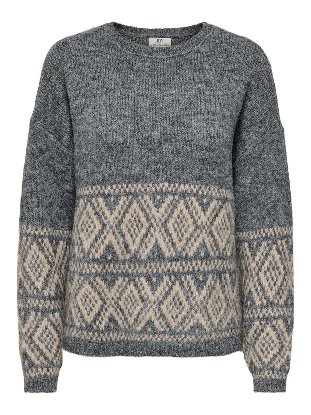 JDY Strickpullover »JDYDINA L/S ON FAROE ISLAND PULLOVE KNT« Materialmix