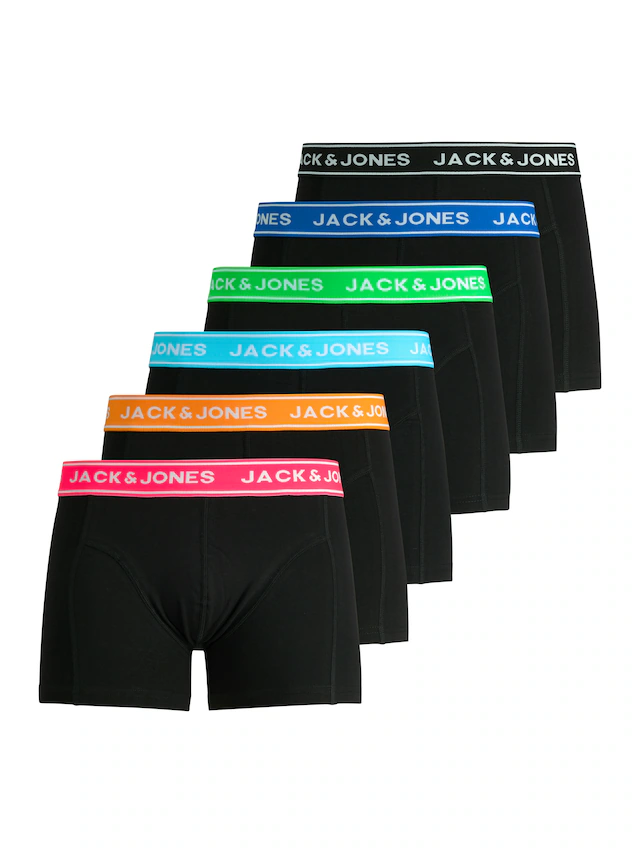 Jack & Jones Trunk »JACCRISP im 6er Pack mit Logobund und Stretchkomfort« Packung, 6 Stk. unifarben mit Farbeinsatz, modisch, eng anliegend, Baumwollmischung