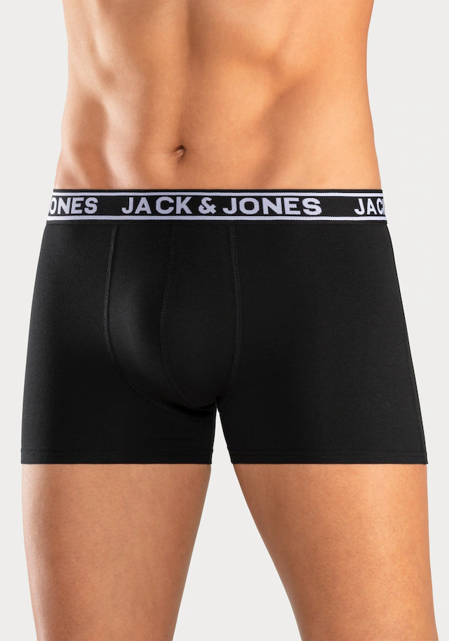Jack & Jones Trunk »JACCRISP im 6er Pack mit Logobund und Stretchkomfort« Packung, 6 Stk. unifarben mit Farbeinsatz, modisch, eng anliegend, Baumwollmischung