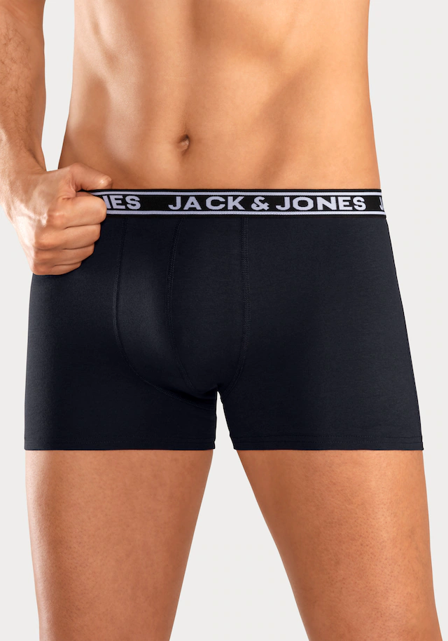 Jack & Jones Trunk »JACCRISP im 6er Pack mit Logobund und Stretchkomfort« Packung, 6 Stk. unifarben mit Farbeinsatz, modisch, eng anliegend, Baumwollmischung
