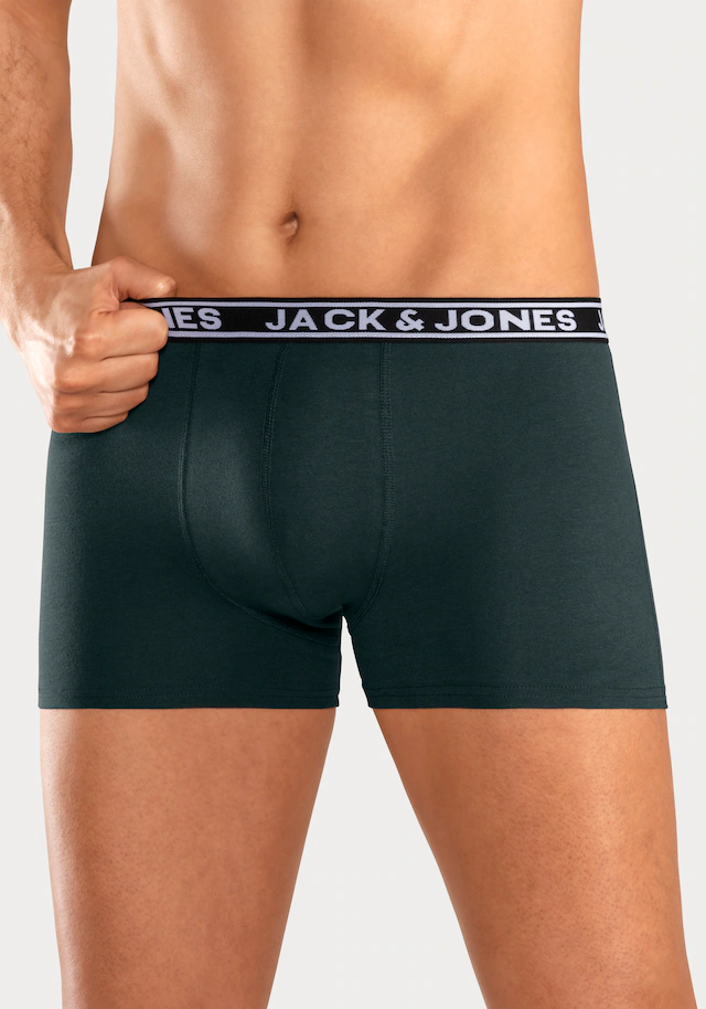 Jack & Jones Trunk »JACCRISP im 6er Pack mit Logobund und Stretchkomfort« Packung, 6 Stk. unifarben mit Farbeinsatz, modisch, eng anliegend, Baumwollmischung