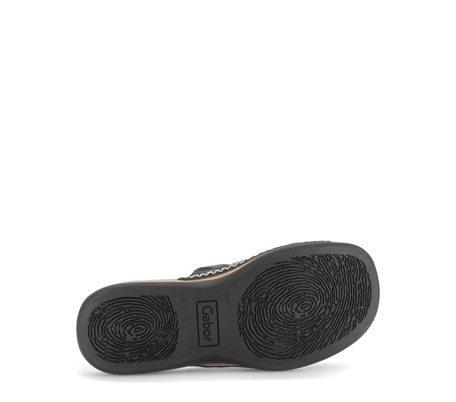 Gabor Pantolette Sommerschuh, Schlüpfschuh mit Kontrastnähten
