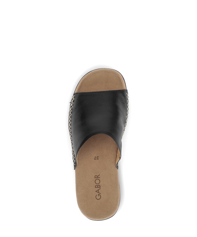 Gabor Pantolette Sommerschuh, Schlüpfschuh mit Kontrastnähten