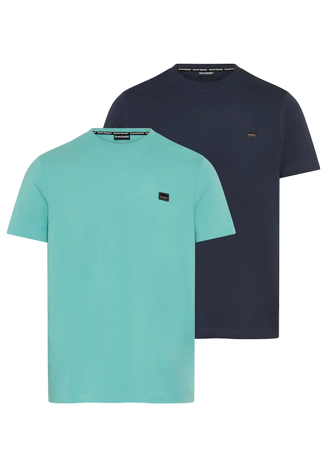 Bruno Banani T-Shirt »Doppelpack« Set, 2 Komfortable modern Basic-Shirts im praktischen 2er-Pack