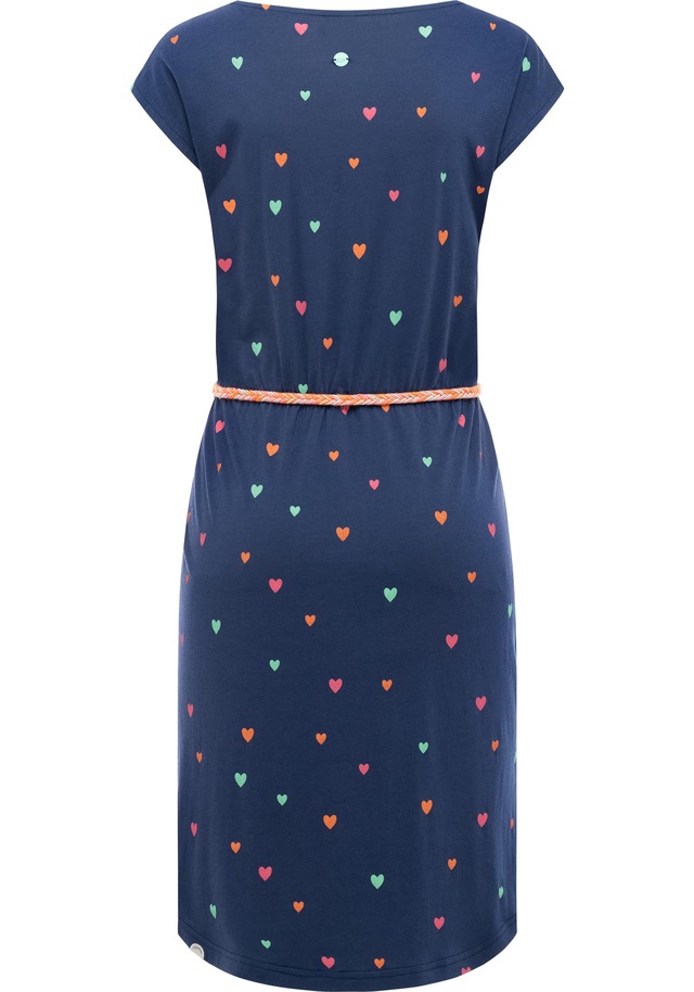 Ragwear Shirtkleid »Lilithe Hearts YOUMODO« Eingrifftaschen Sommerkleid mit Herzchen-Print und Flechtgürtel