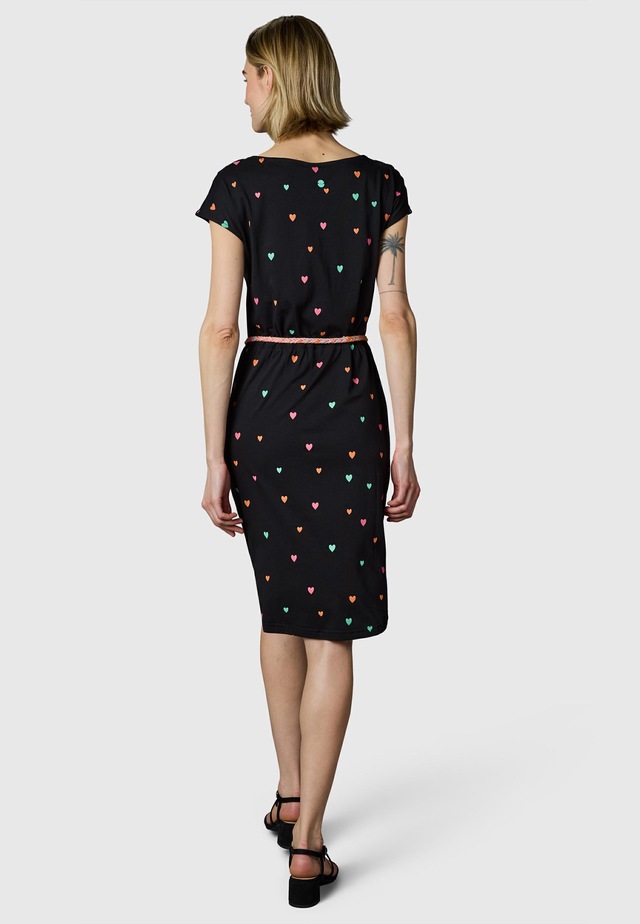 Ragwear Shirtkleid »Lilithe Hearts YOUMODO« Eingrifftaschen Sommerkleid mit Herzchen-Print und Flechtgürtel