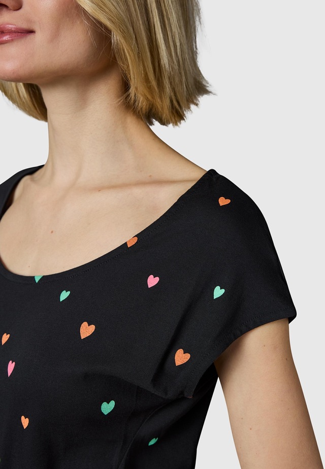 Ragwear Shirtkleid »Lilithe Hearts YOUMODO« Eingrifftaschen Sommerkleid mit Herzchen-Print und Flechtgürtel