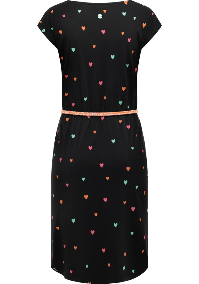 Ragwear Shirtkleid »Lilithe Hearts YOUMODO« Eingrifftaschen Sommerkleid mit Herzchen-Print und Flechtgürtel