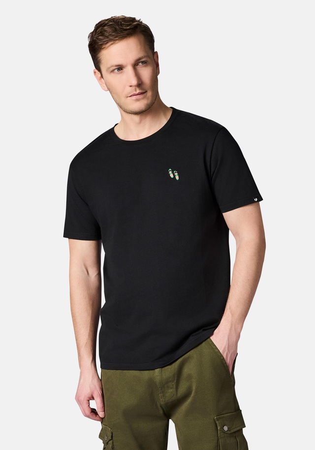 Ragwear T-Shirt »Samms B Gots YOUMODO« Kurzärmliges Shirt mit Beach-Slipper-Stickerei
