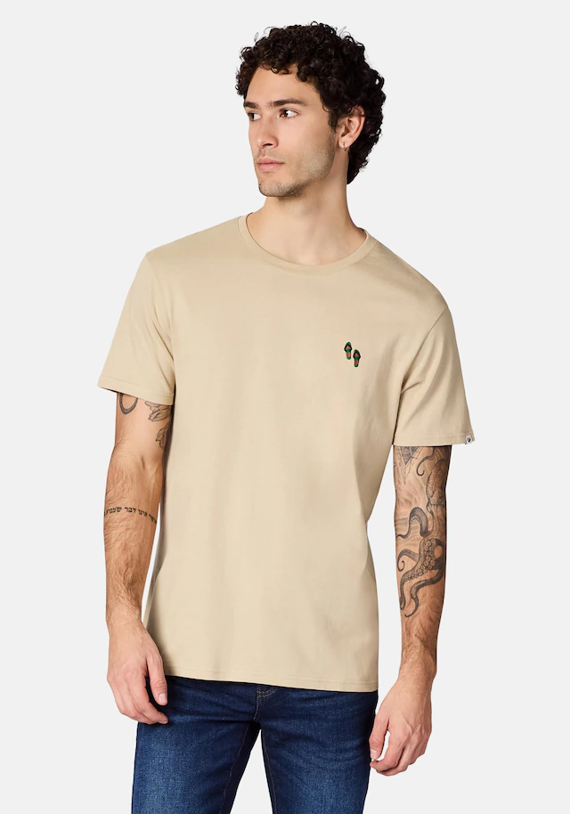 Ragwear T-Shirt »Samms B Gots YOUMODO« Kurzärmliges Shirt mit Beach-Slipper-Stickerei
