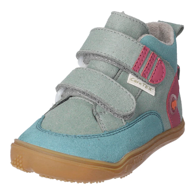 qnuffs Barfußschuh »Kastanie« Klettschuh, mit Namensschild an der Ferse, kürzbarer Klettriemen