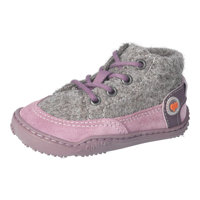 qnuffs Barfußschuh »WEIDE« Schnürschuh mit Namenschild an der Rückseite