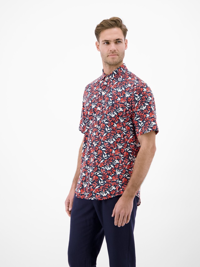 LERROS Kurzarmhemd »1/2 Hemd aus 100 % Baumwolle, floral bedruckt«
