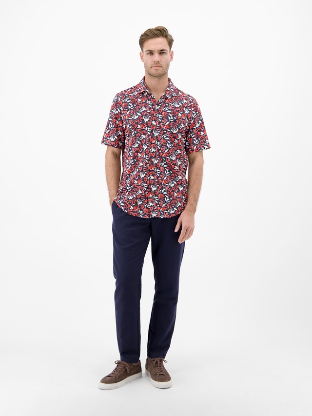 LERROS Kurzarmhemd »1/2 Hemd aus 100 % Baumwolle, floral bedruckt«