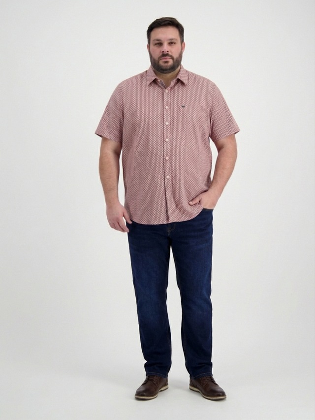 LERROS Kurzarmhemd »1/2 Hemd mit Minimalprint, grosse Größen«