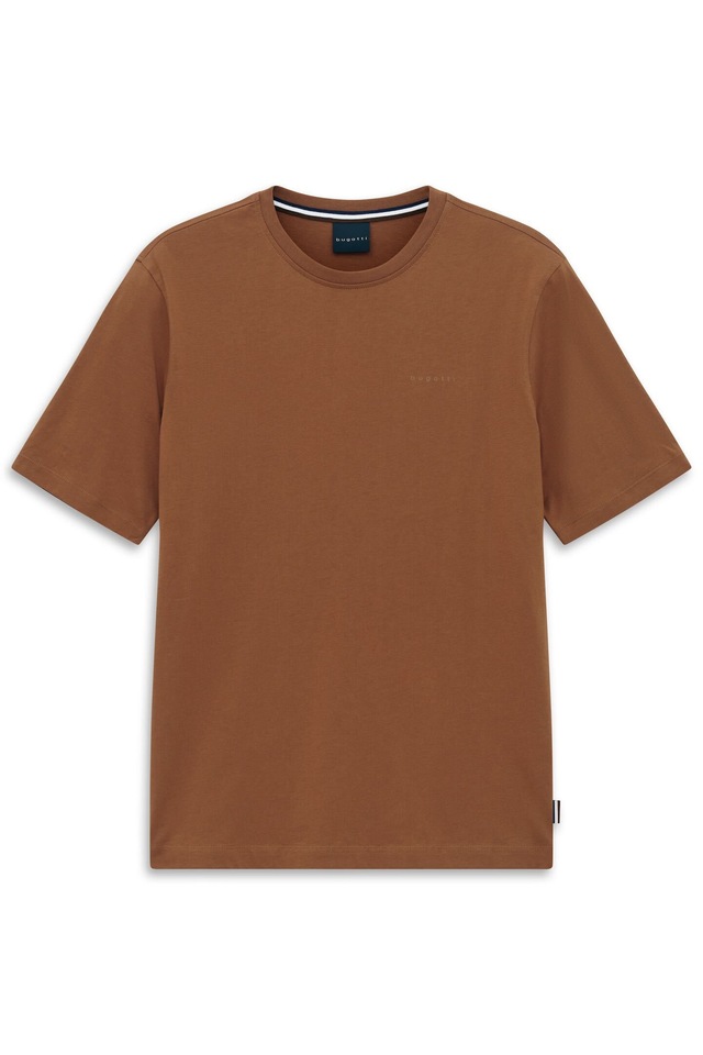 bugatti T-Shirt »Basic« aus Baumwolle Modern Fit Rundhals