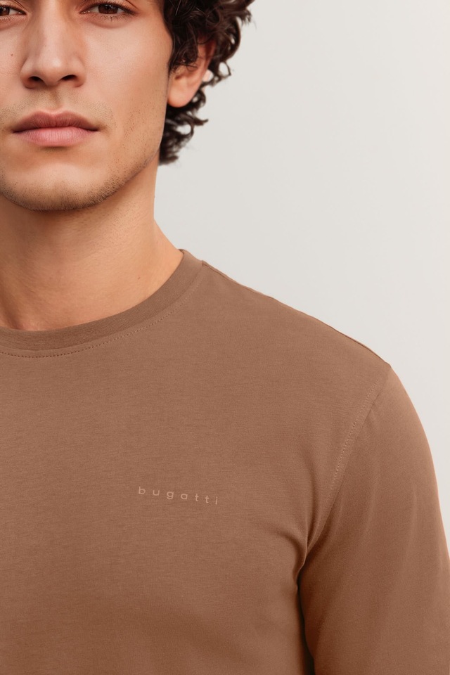 bugatti T-Shirt »Basic« aus Baumwolle Modern Fit Rundhals