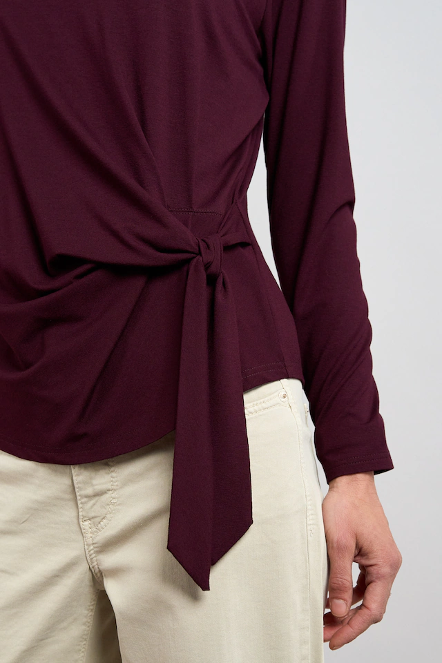 Seidel Moden Langarmshirt Langarmshirt mit seitlicher Bindung - MADE IN GERMANY