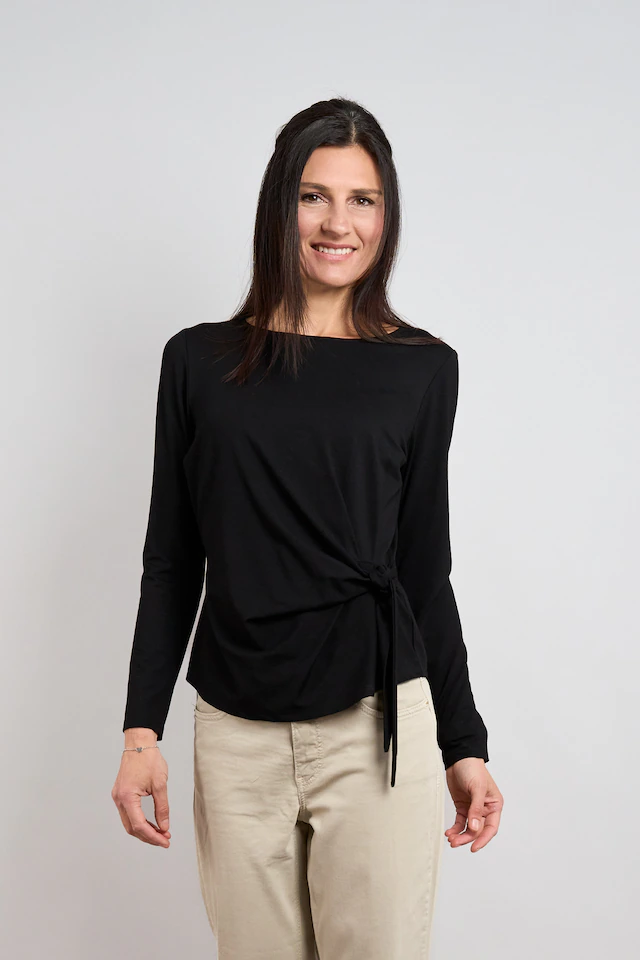 Seidel Moden Langarmshirt Langarmshirt mit seitlicher Bindung - MADE IN GERMANY