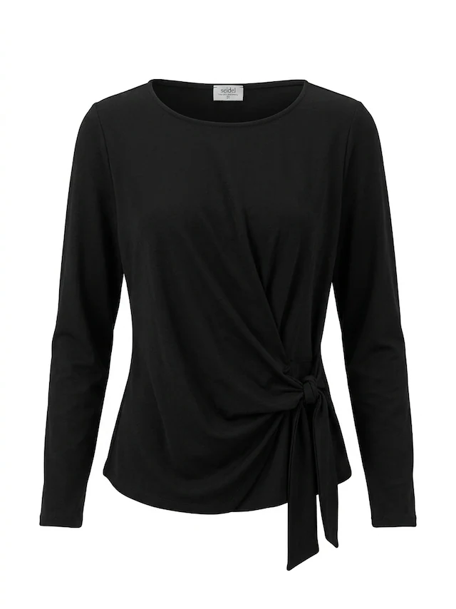 Seidel Moden Langarmshirt Langarmshirt mit seitlicher Bindung - MADE IN GERMANY