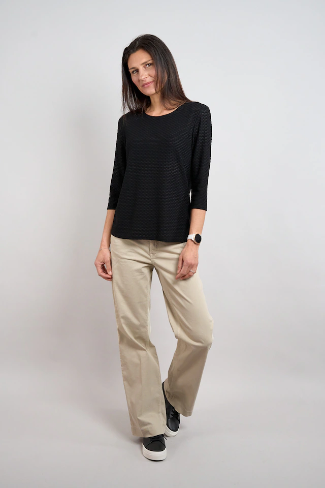 Seidel Moden 3/4-Arm-Shirt Shirt mit Struktur - Viskose/Stretch - MADE IN GERMANY