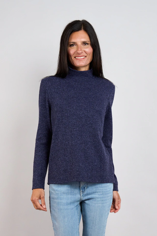 Seidel Moden Rollkragenpullover mit feinem Strickmuster / mit Viskose und Stretch / MADE IN GERMANY