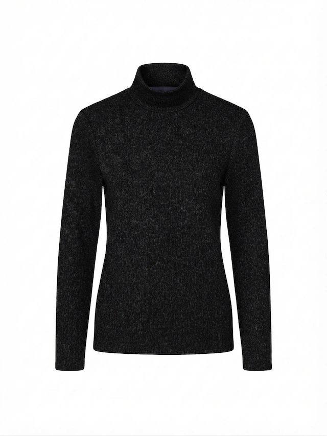 Seidel Moden Rollkragenpullover mit feinem Strickmuster / mit Viskose und Stretch / MADE IN GERMANY