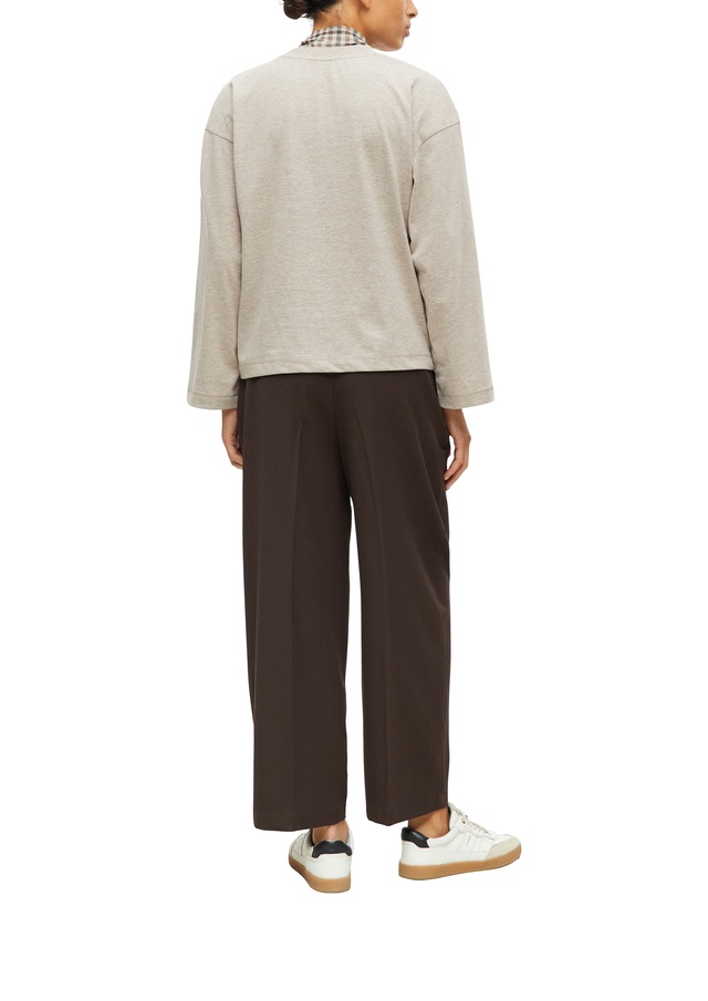 s.Oliver Rundhalsshirt Langarmshirt / Sweatshirt mit Brusttasche / Weite Arme