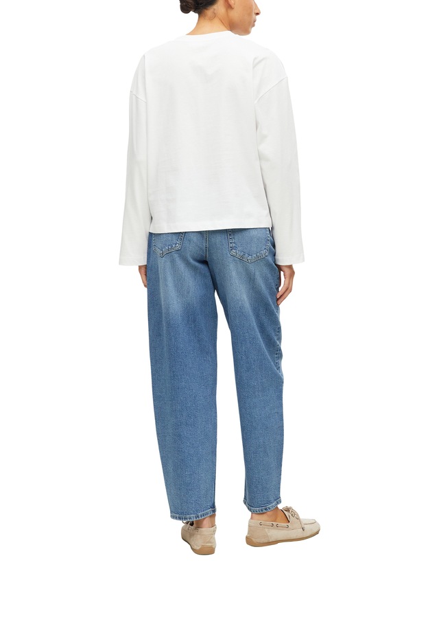 s.Oliver Rundhalsshirt Langarmshirt / Sweatshirt mit Brusttasche / Weite Arme