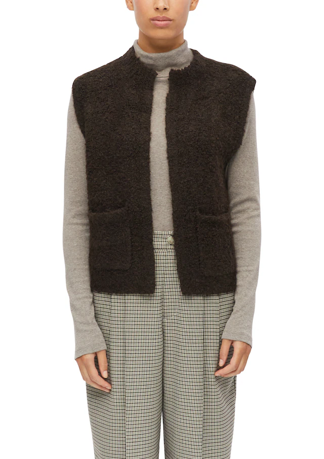 s.Oliver Strickjacke Strcikweste ohne Verschluss / mit Wolle