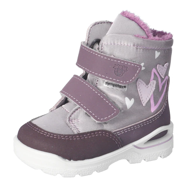 PEPINO by RICOSTA Winterboots »MELINA, WMS: mittel« Klettboots mit Herzchen-Applikation, Größenschablone zum Download