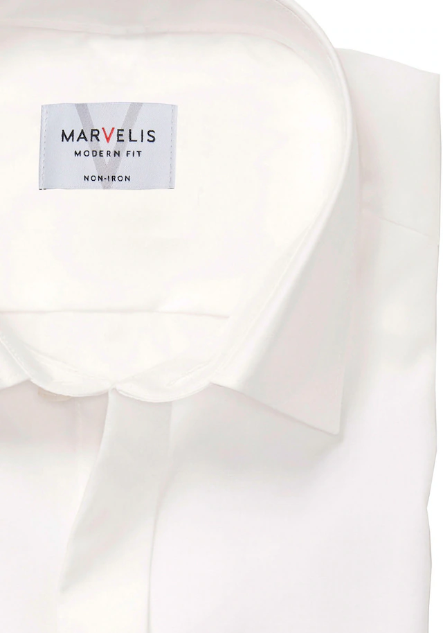 MARVELIS Langarmhemd Umschlagmanschette, New-Kentkragen, modern fit, bügelfrei