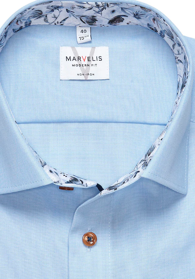 MARVELIS Langarmhemd mit New-Kentkragen, modern fit, bügelfrei