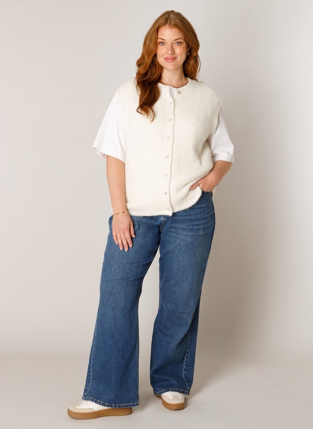 Base Level Curvy Strickweste »Nelly« Ärmellos - mit Knopfleiste / Große Größen