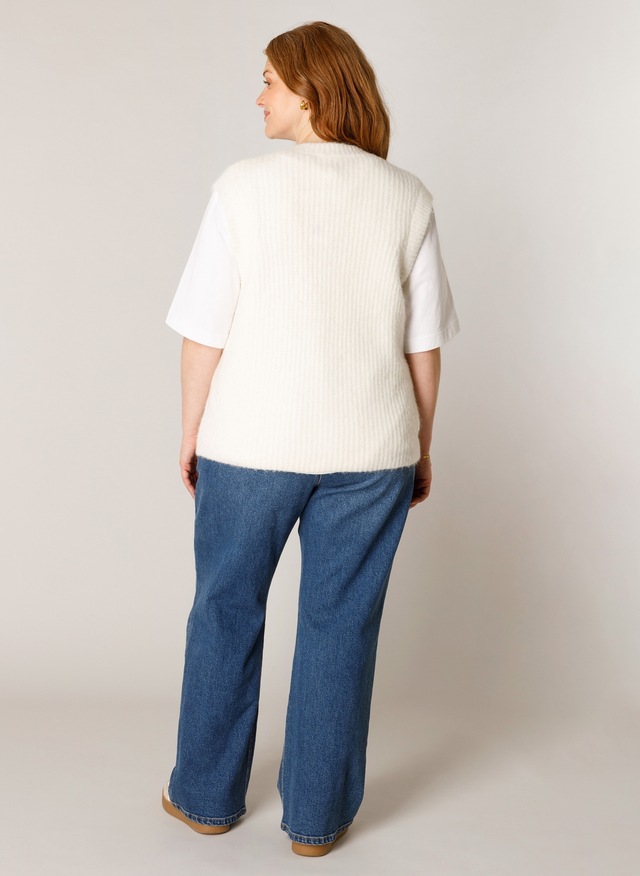 Base Level Curvy Strickweste »Nelly« Ärmellos - mit Knopfleiste / Große Größen