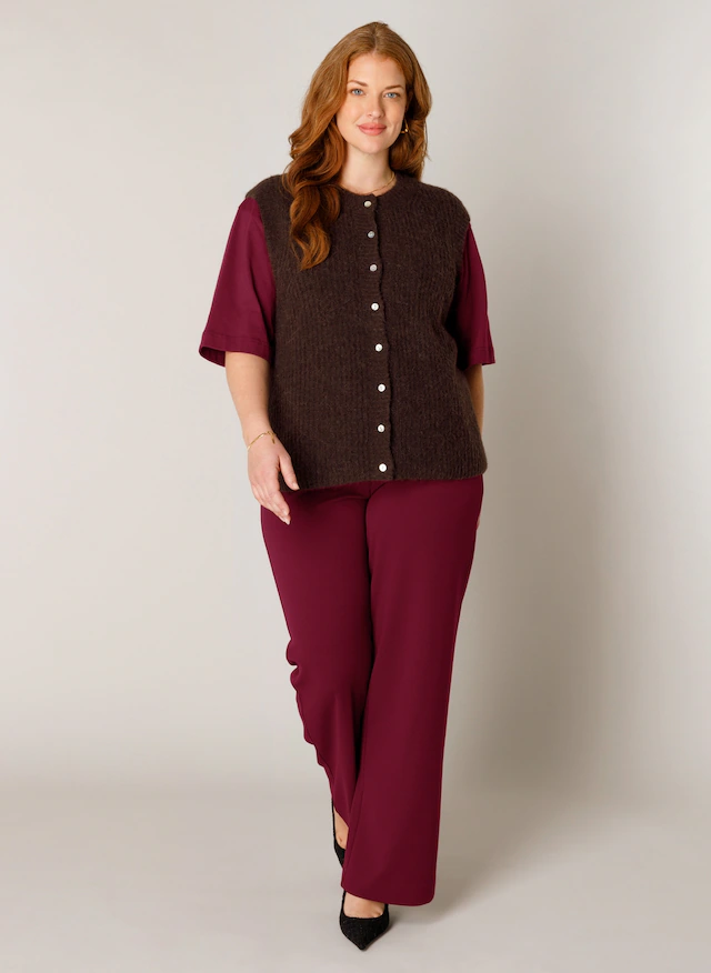 Base Level Curvy Strickweste »Nelly« Ärmellos - mit Knopfleiste / Große Größen