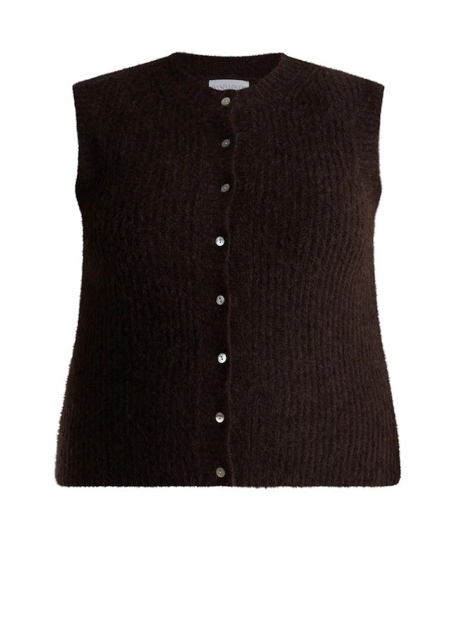 Base Level Curvy Strickweste »Nelly« Ärmellos - mit Knopfleiste / Große Größen