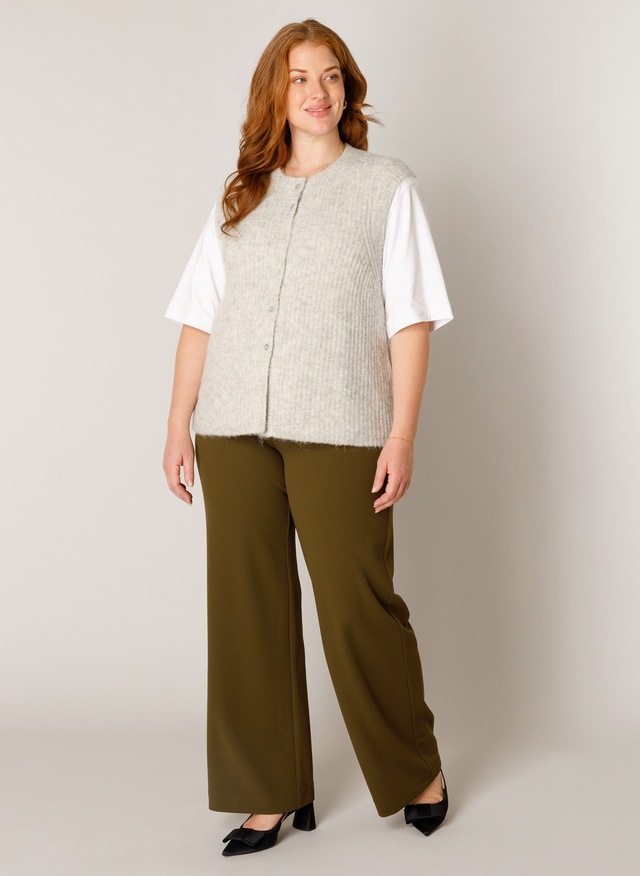 Base Level Curvy Strickweste »Nelly« Ärmellos - mit Knopfleiste / Große Größen