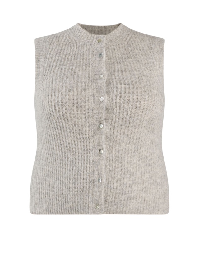 Base Level Curvy Strickweste »Nelly« Ärmellos - mit Knopfleiste / Große Größen